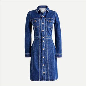J Crew Button-front long-sleeve denim dress
